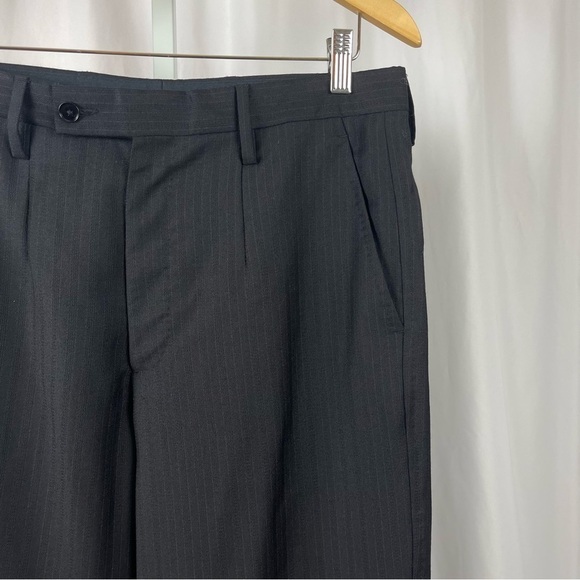 Dolce & Gabbana 32 x 28 Mens 100% Virgin Wool Black Slacks Office Pinstripe - Picture 6 of 6